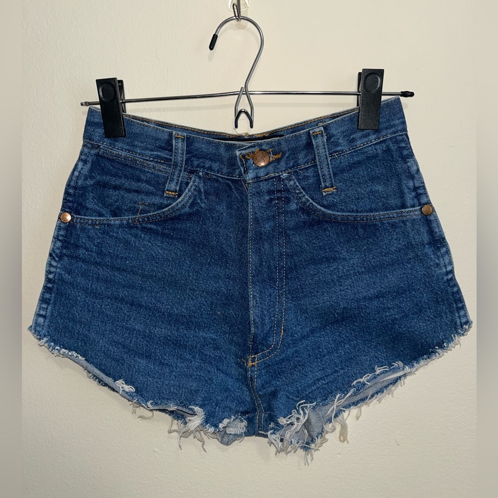 vintage high-waisted Wrangler cutoff shorts